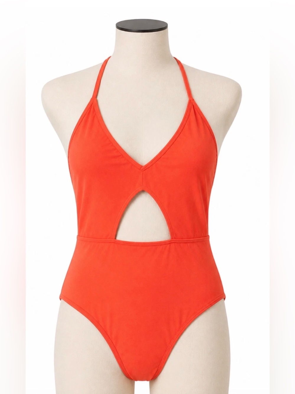 NEW EXPRESS SWIM RED COLOR BLOCK CUT-OUT ONE PIECE SWIMSUIT SIZE LARGE L